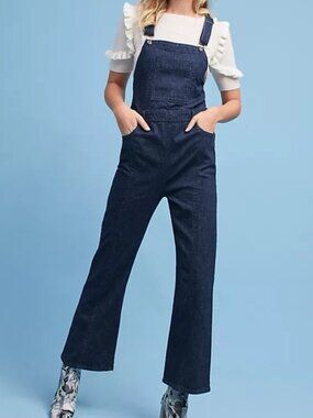 Anthropologie Pilcro & the Letterpress Denim Overalls; Dark Wash